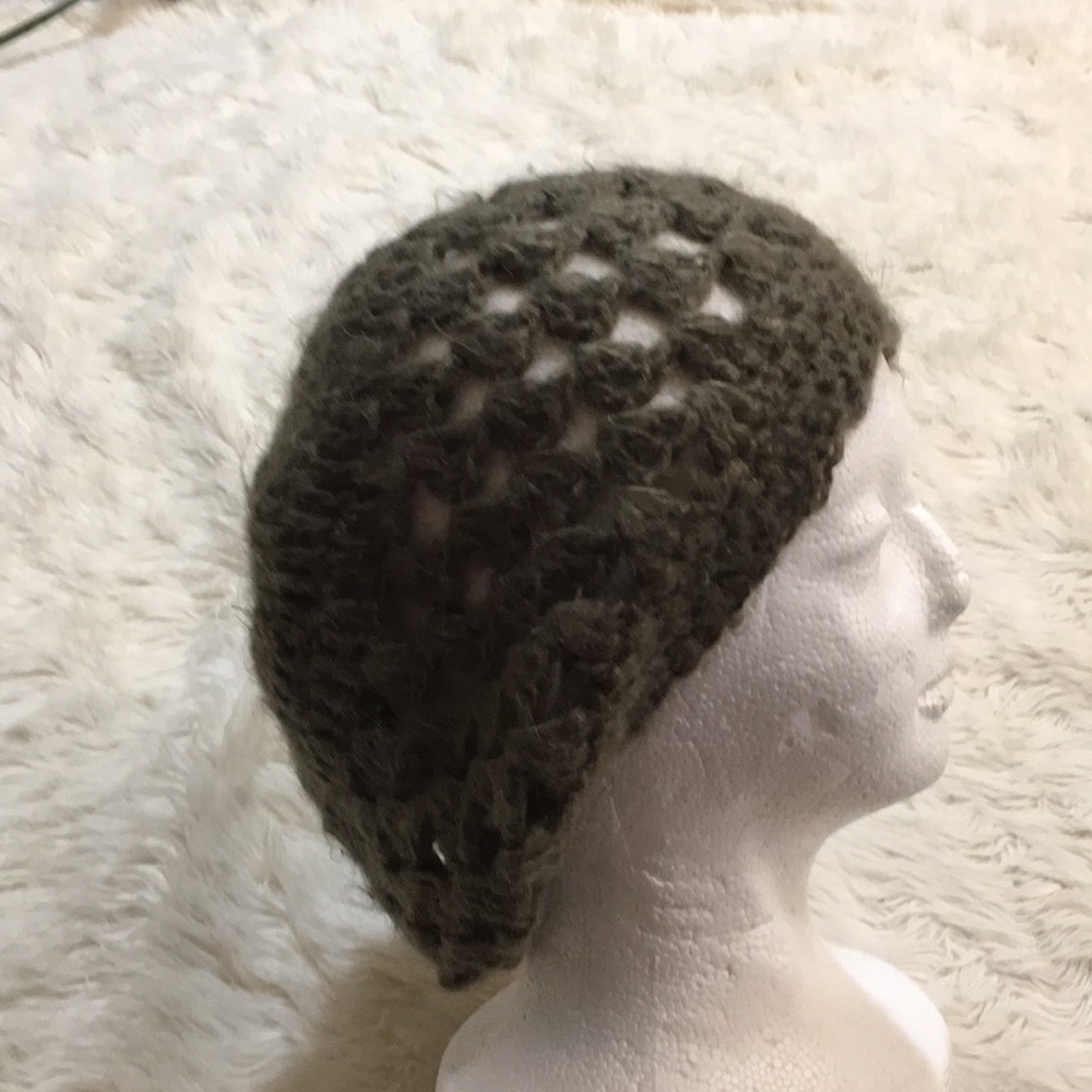 Handmade in UGANDA army green crochet cap